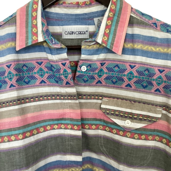 Women’s Vintage Western Cabin Creek Button Down Shirt Size XL - Picture 2 of 7